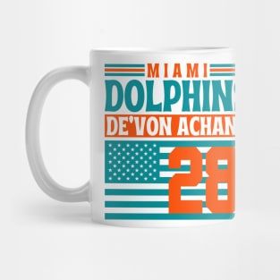 Miami Dolphins Achane 28 American Flag Football Mug